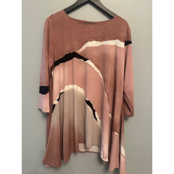 Alfani Printed Boat-Neck Tunic Top Size Large - Picture 2 of 5